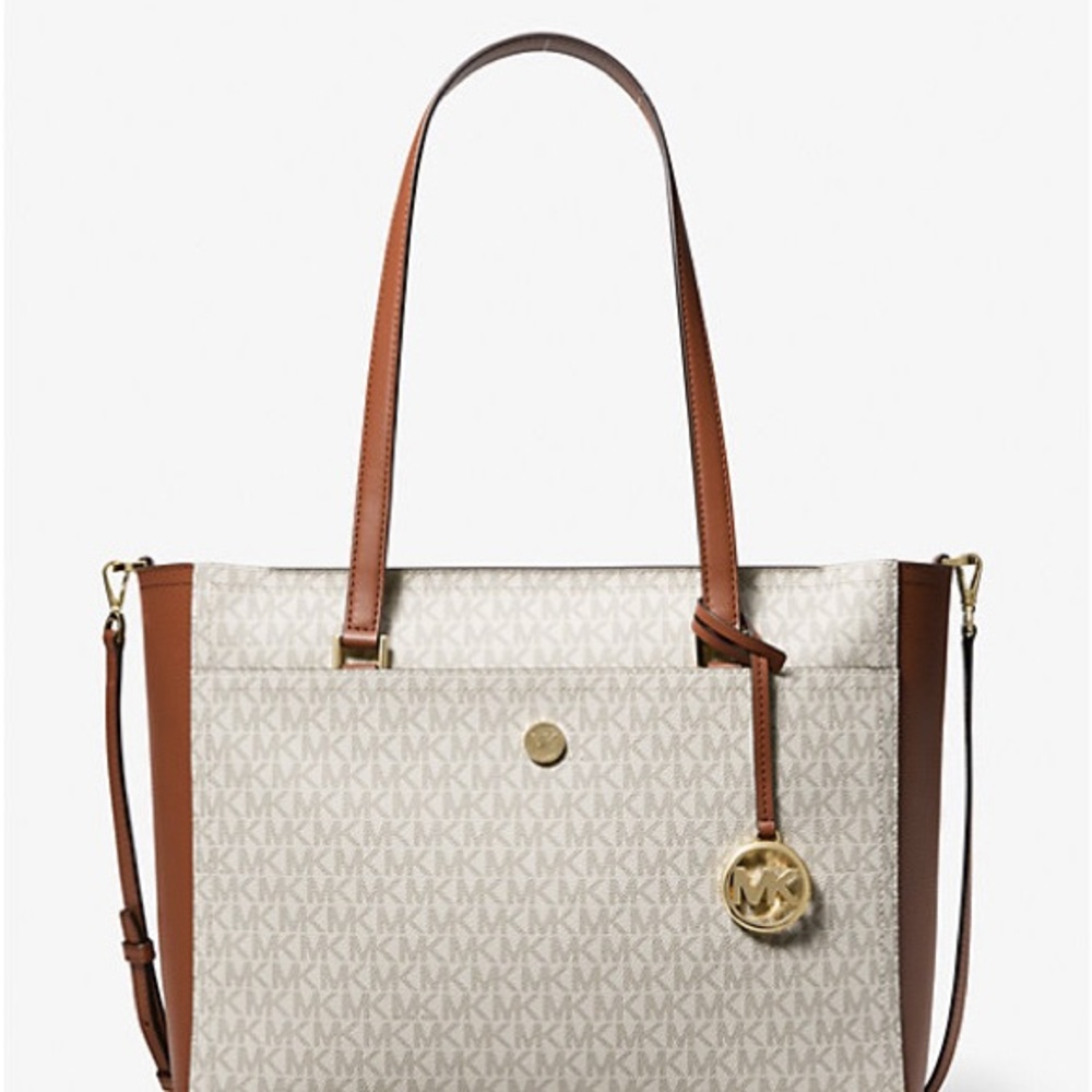 Michael Kors Brown and Cream Logo Tote -NWT